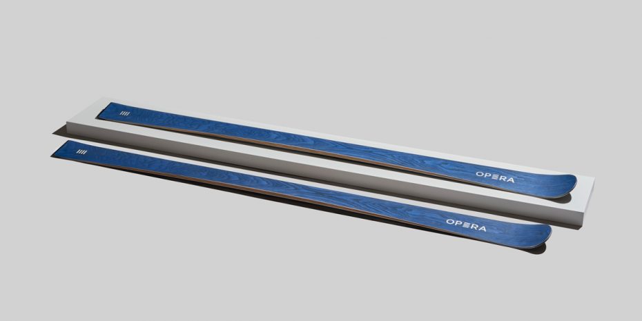 sci da pista in legno blu | art77 | OperaSkis