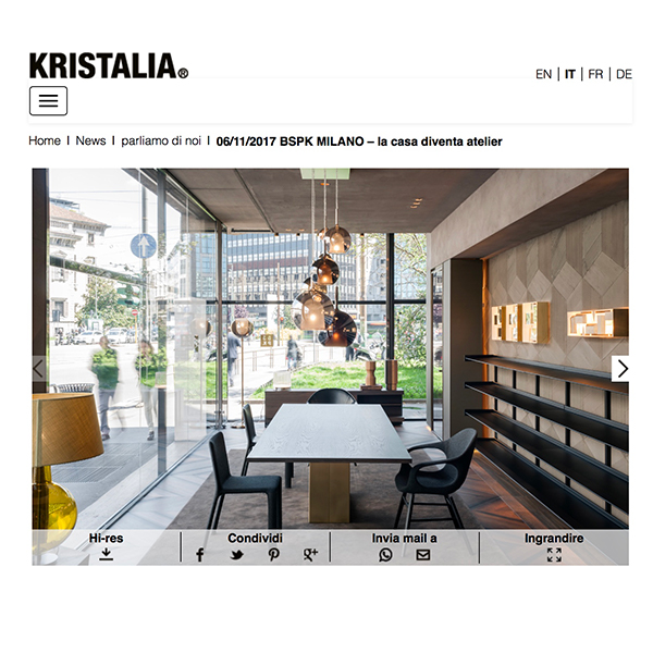 bspk atelier milano and operaskis on kristalia