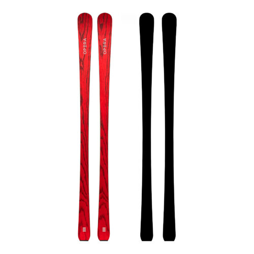 alpine race carve skis in red wood | art65 | OperaSkis