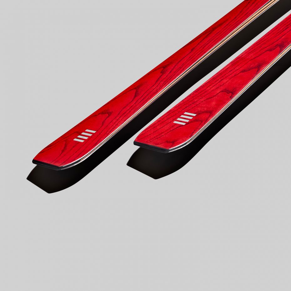 alpine race carve skis in red wood | art65 | OperaSkis
